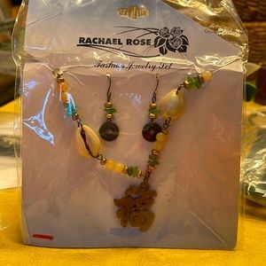 🌼JEWELRY SET-NECKLACE AND EARRINGS NWT CHINESE COIN ONEARRINGS/Seashells &beads